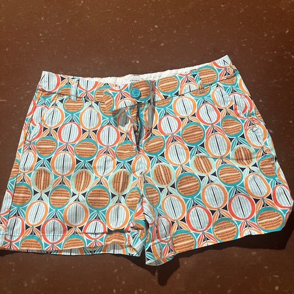 crown & ivy Pants - 🔥crown & ivy Women's Geometric Print Shorts - Orange, Blue, White